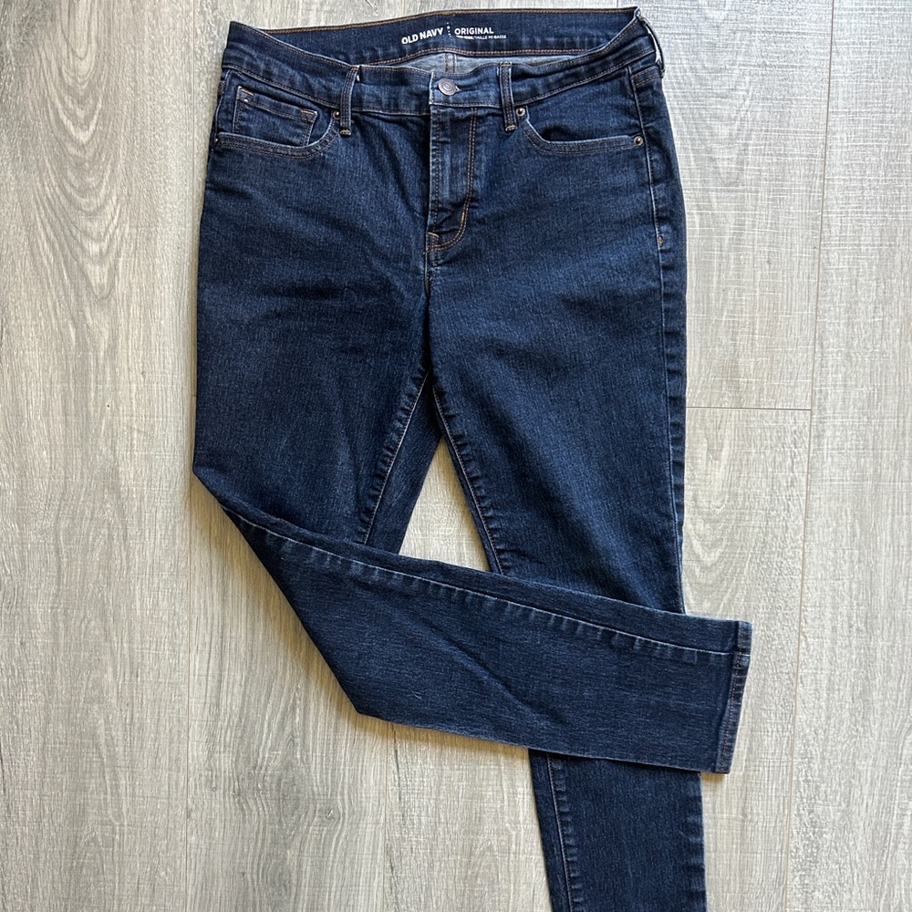 Women’s Old Navy Original Mid-Rise Dark Wash Skinny Jeans (8)